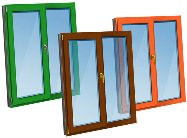 Цветные пластиковые окна - коричневые, серые по доступной цене фото Куровское