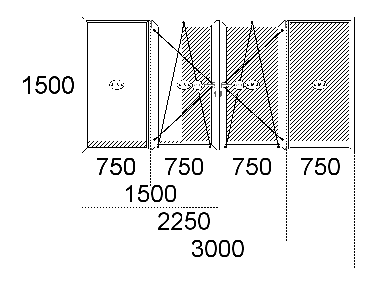 Стандартные окна ПВХ: размеры - высота и ширина Куровское